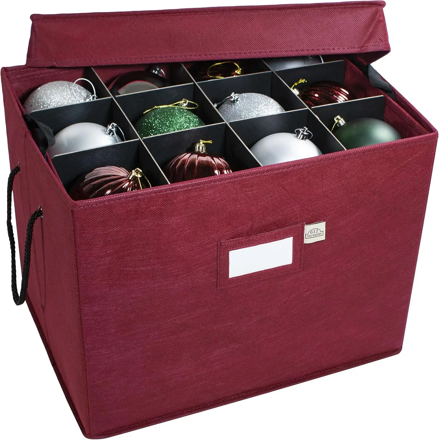 

Christmas Ornament Storage Box with Adjustable Dividers, 3 Removable Trays, Holds 36 Ornaments