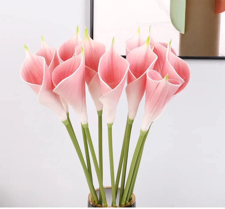 5 Stück Künstliche Calla-Lilien aus PU, Hochzeitsdekoration, Brautstrauß-Material, Kunstblumen, Calla, Party, Heimdekoration, Blumen – Detail 8