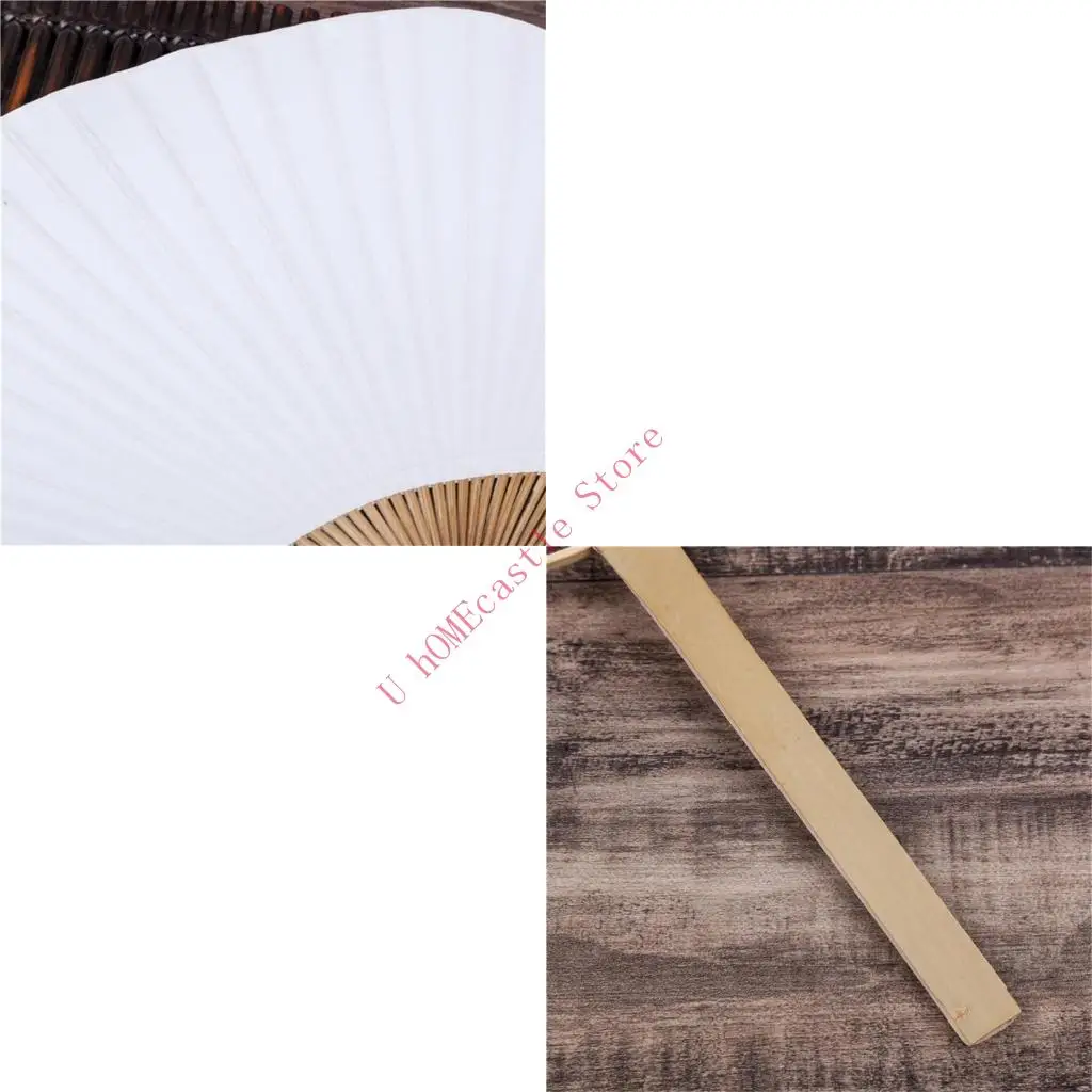 63HF Round Paper Fan Handheld Fan with Blank Paper Fan for Artistic Expression