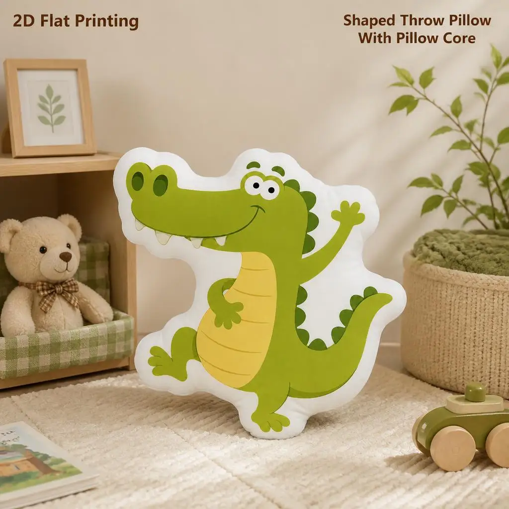 Cute Crocodile Animal Lovers Gift Plush Pillow Cushion Irregular Stuffed Throw Pillow Home Decor Gift Sofa Bed Home