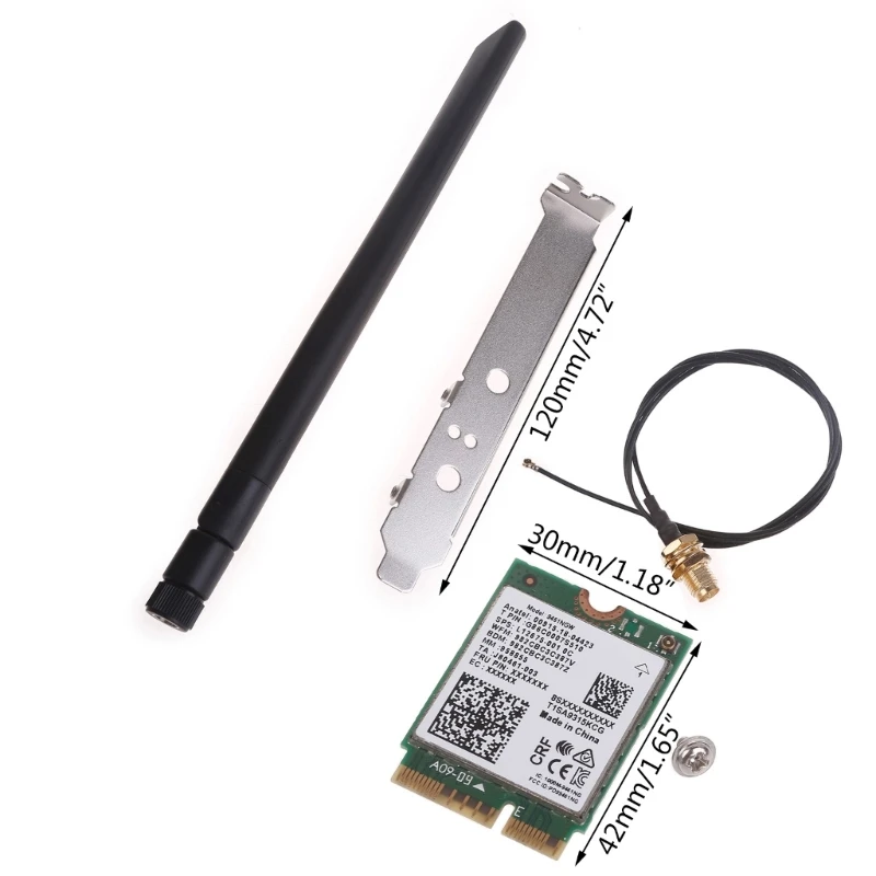 2,4 GHz 5 GHz inalámbrico M.2 clave E CNVI tarjeta Bluetooth 5,0 tarjeta adaptador de red