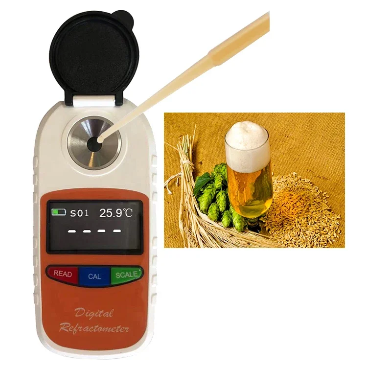 Digital 0-50%Brix 1.000-1.130 Specific Gravity Refractometer Calculator Beer