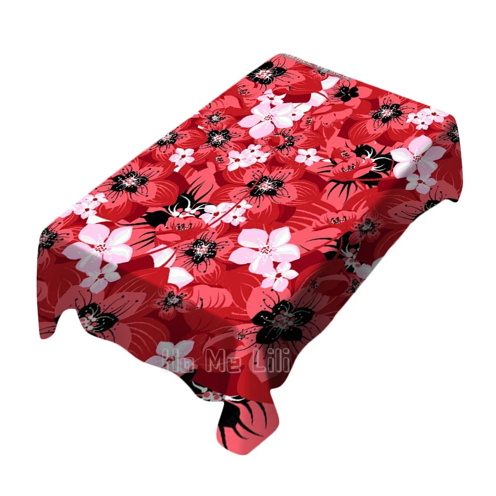 Hand-painted Red Flower Plant Pattern Vector Background Tablecloth Indoor And Outdoor Art Decoration