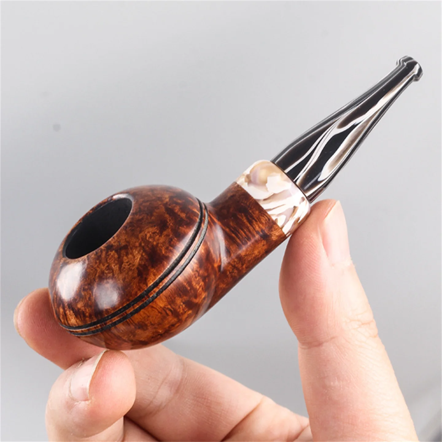 Mini Bulldog Briar Wood 3mm Filter Cut Tobacco Pipe Retro Gentleman Bent Type Handmade Smoking Pipe With Accessory Father's Gift