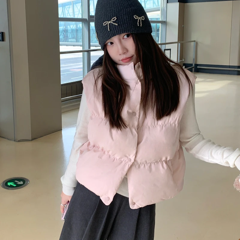 

Korean Down Cotton Jacket 2025 Autumn Winter New Style Petite High-End Short Vest