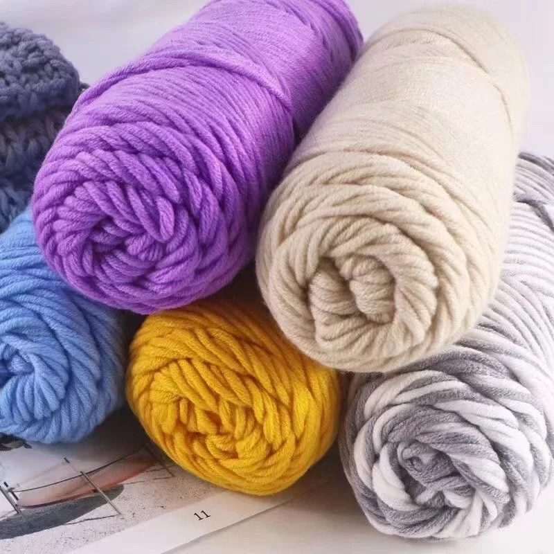 8 Strands of Lover Cotton Yarn Wholesale Woven Scarf Thread Coarse Yarn DIY Milk Cotton Soft Scarf Thread Stick Needle Thread