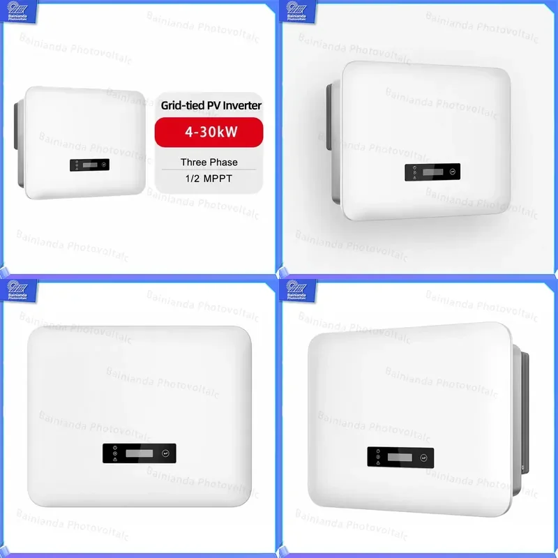 3 Phase Grid Tie Solar Inverter 4KW 5KW 6KW 8KW 10KW 12KW 15KW 17KW 20KW 25KW 30KW 2 MPPT PV Power Converter On Grid System