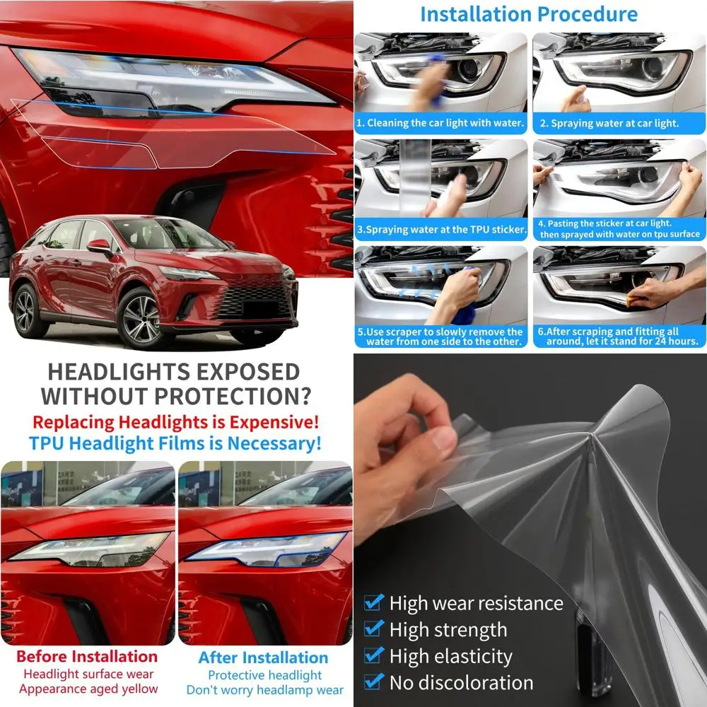 

Защитная пленка для автомобильных фар для Lexus RX 2023 2024 2025 2026 250 350h 450h 500h Hybrid Auto Accessories Lucency Vinyl Exte