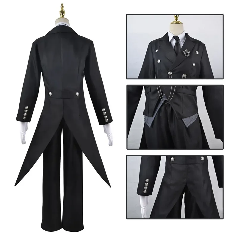 Black Butler Sebastian Michaelis Cosplay Sebas Costume Anime giapponese Carnevale Uniforme Festa a coda di rondine