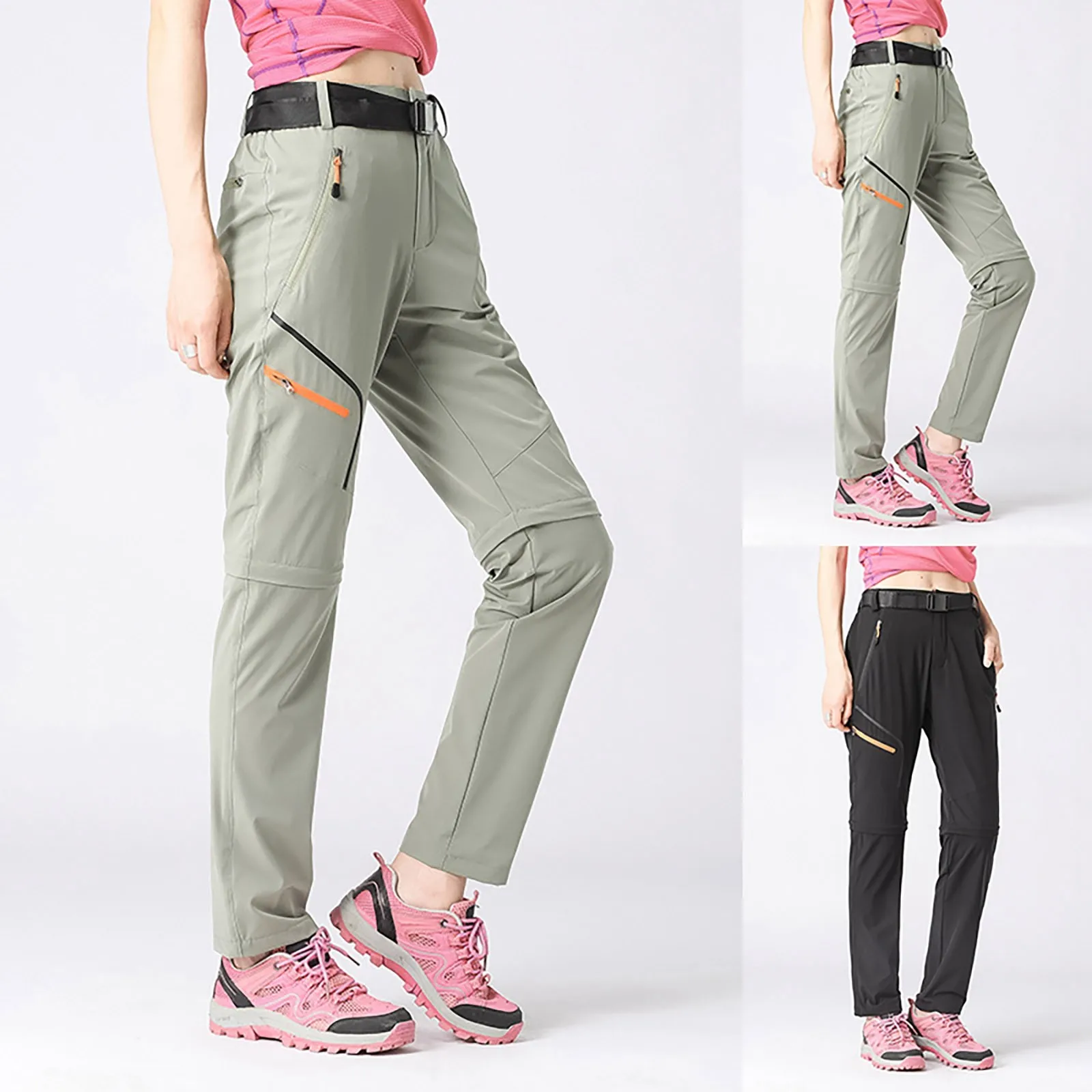 

Summer Lightweight Unisex Hiking Pants Stretch Detachable Legs Straight Leg Trousers Convertible Optimal Comfy Pants Women