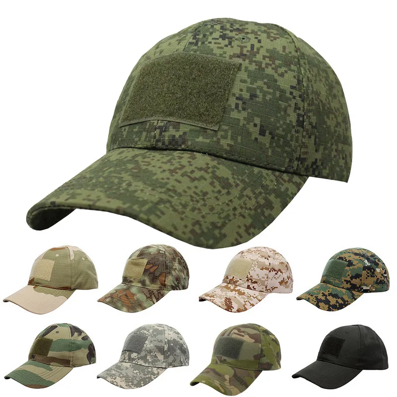 Adjustable Military Fan Outdoor Camouflage Baseball Cap Special Force Tactical Camouflage Cap Sports Sunshade Fishing Simple Cap