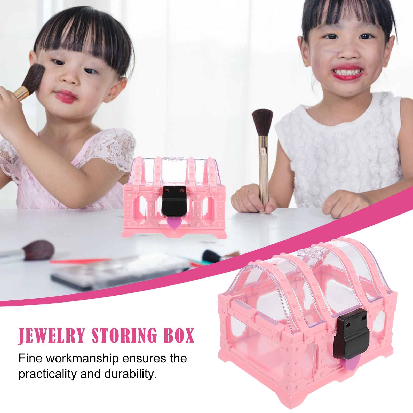 

1Set Crystal Jewelry Box Compact Creative Storage Case for Earrings Necklaces Sundries Portable Desktop