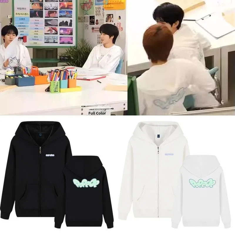 

NCT WI альбом весна осень Fce подкладка открытый кардиган с капюшоном толстовка на молнии для мужчин и женщин