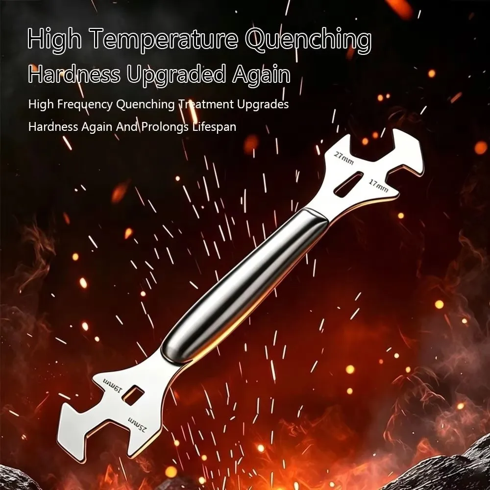 Multi-Function Gas Cylinder Wrench Stainless Steel Double-headed Pressure Reducer Wrench Anti-slip Quick Disassembly
