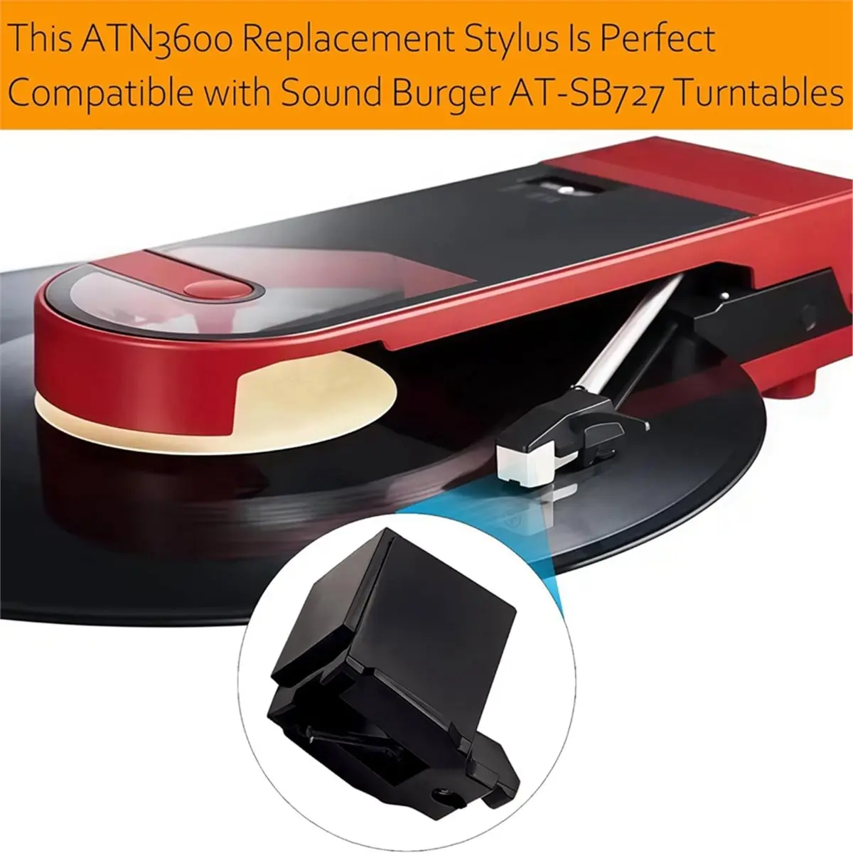 2026 New ATN3600L Conical Replacement Stylus Needles for ATN3600 ALE33 DT55 CN15 N7700 Turntable Record Player with Brush