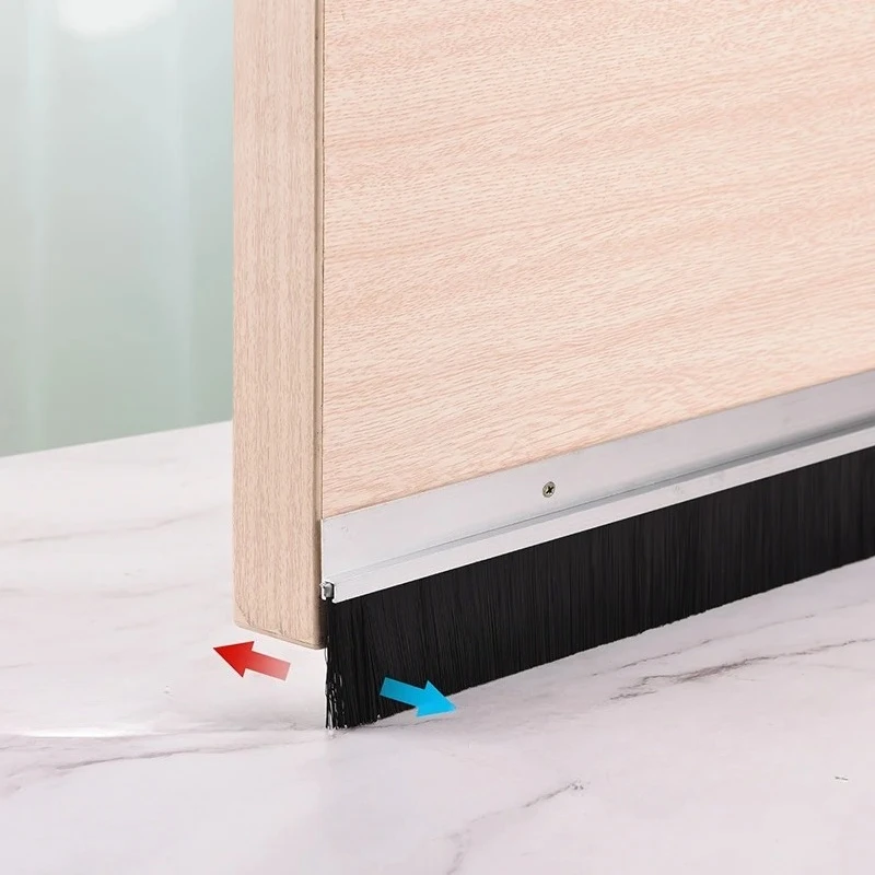 2pcs50cm Upgrade Door Seal Door Brush Bottom Sweep Gate Sealing Strip Draft Stopper Nylon Brush for Weather Stripping Anti Sound