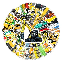 10/30/50PCS Cartoon Truck Excavator Construction Vehicle Graffiti Kids Sticker Toys Luggage Laptop IPad Gift Sticker Wholesale