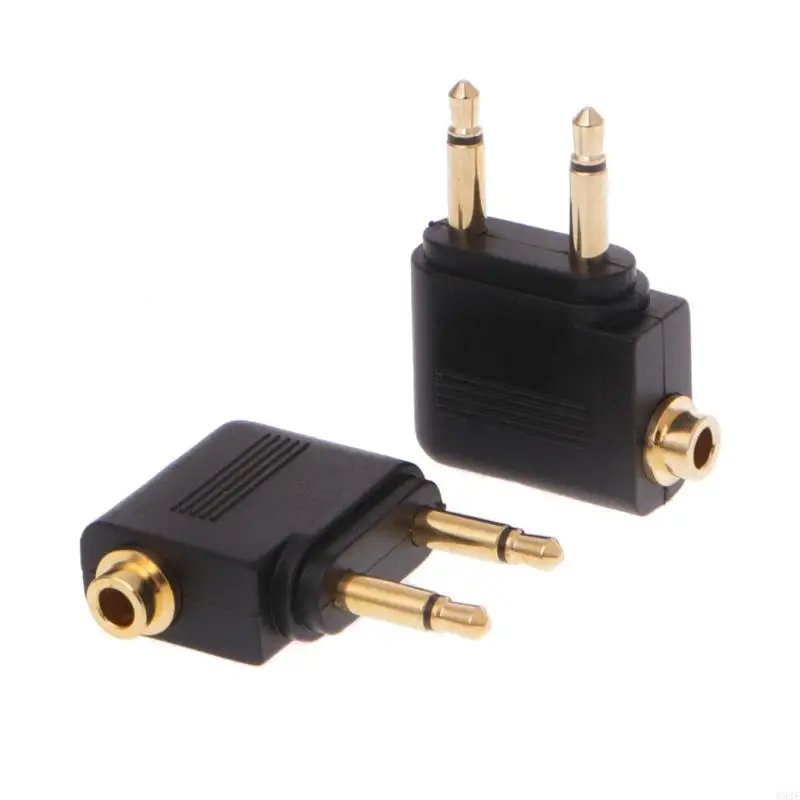 652E 2 PCS Gold Plated 3.5mm 2 Mal