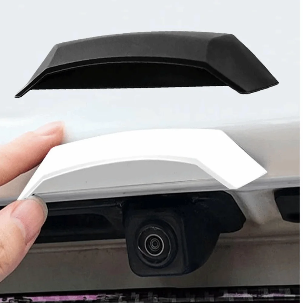 PVC Rear Camera Rain Cover Waterproof Hollow Drainage Channels Camera Protective Housing UV Resistant Double Sided Adhesive