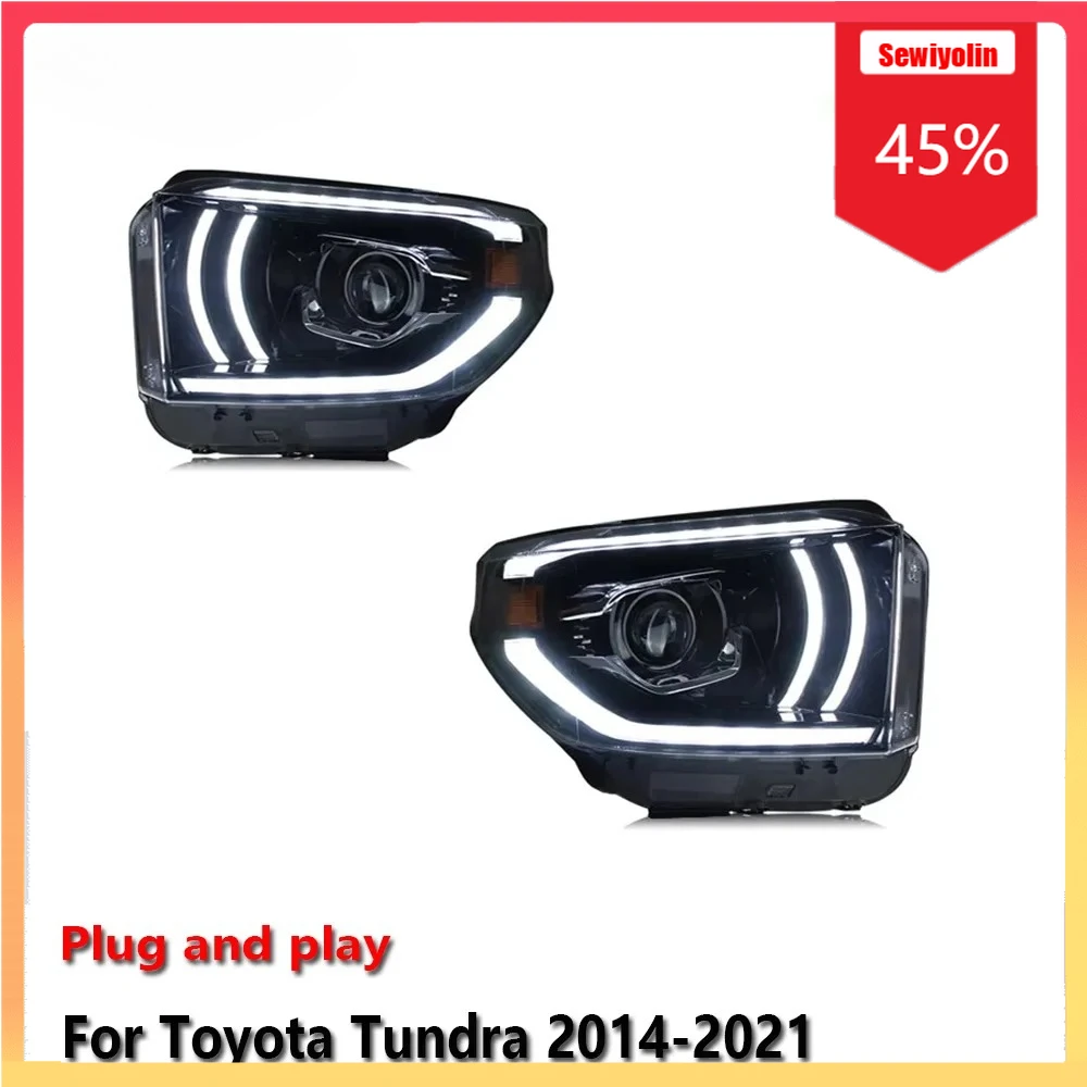 

Car LED Headlight Light Automobile Parts For Toyota Tundra 2014-2021 Auto Fog DRL Brake Turn Signal Lamp Plug and Play