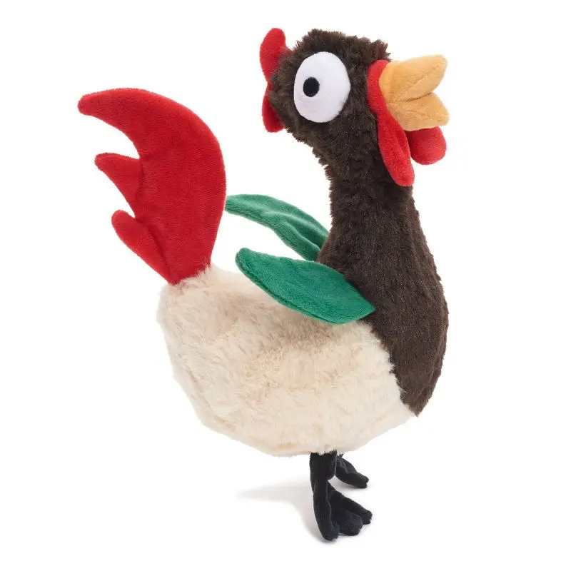

Squeaky Crinkle Rooster Dog Toy for Chewers Tough Interactive Plush Puppy Play Whip Flip Limbs De Fluffers Grunt Tube Noise