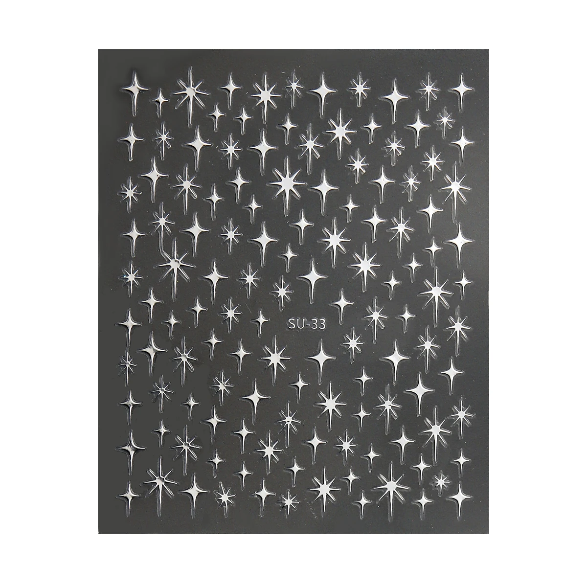 3D Metaal Zilver Sterrenlicht Nail Art Stickers Glanzende 3D Laser Ster Nail Decals 8*10 cm Zelfklevende Sterrenlichten Nagelbenodigdheden - afbeelding 2