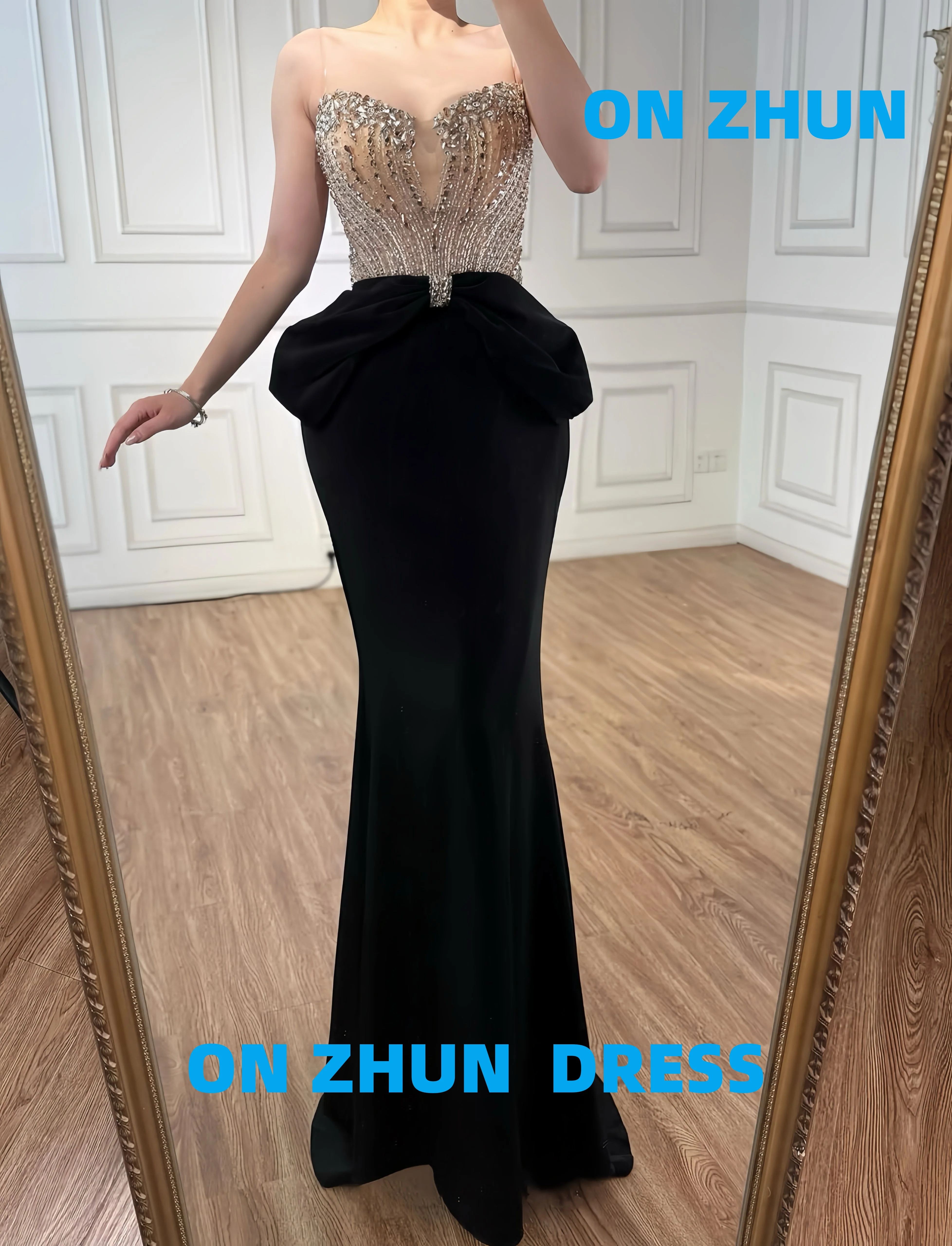 فساتين سهرة فاخرة مخصصة برقبة على شكل حرف V بدون أكمام على شكل حورية البحر فساتين سهرة عصرية للنساء