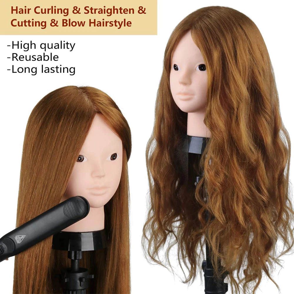 

85% Real Human Hair Mannequin Heads For Curling Straighten Training Professional Solon Hairdresser Dummy Doll Heads For Hairstyl