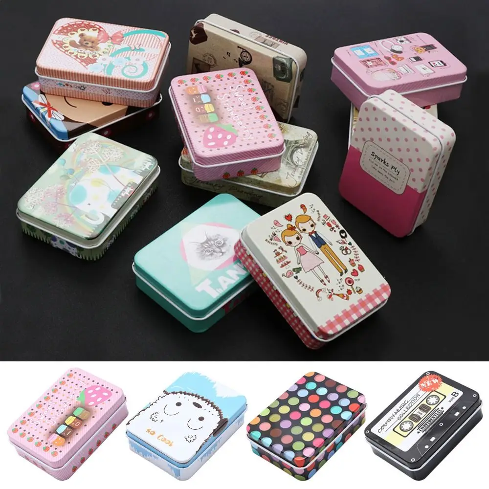 1Pcs Cartoon Aluminum Tin Jar For Cream Balm Cosmetic Jewelry Storage Container Refillable Bottles Tea Cans Metal Box Candle Jar