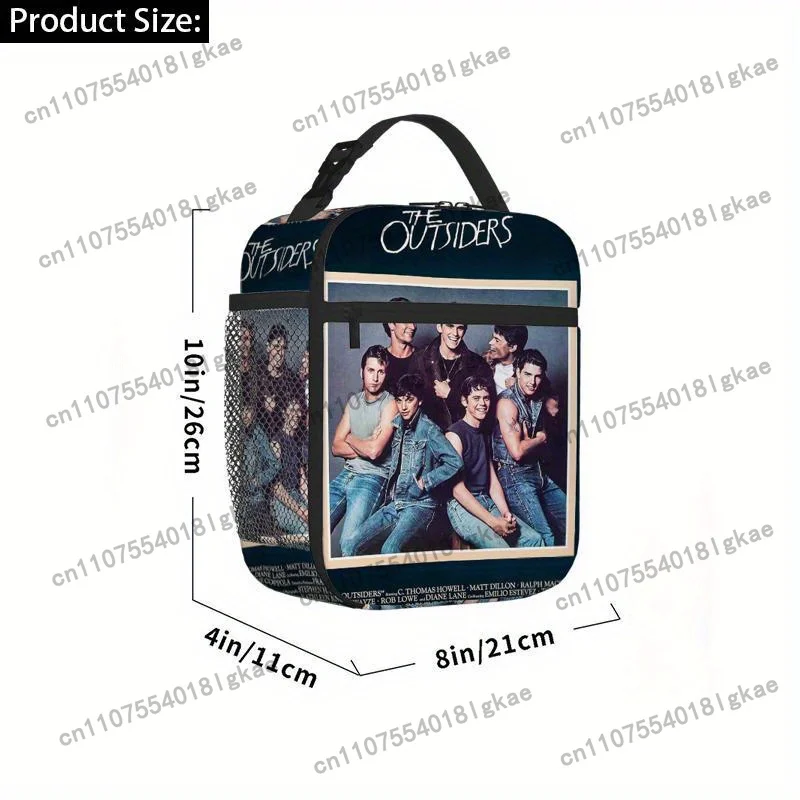 1pc The Outsiders Movie-Themed Lunch Box Bag - Iconic 80s Teen Cast (Matt Dillon, Emilio Estevez) Design, Reusable Thermal Coole
