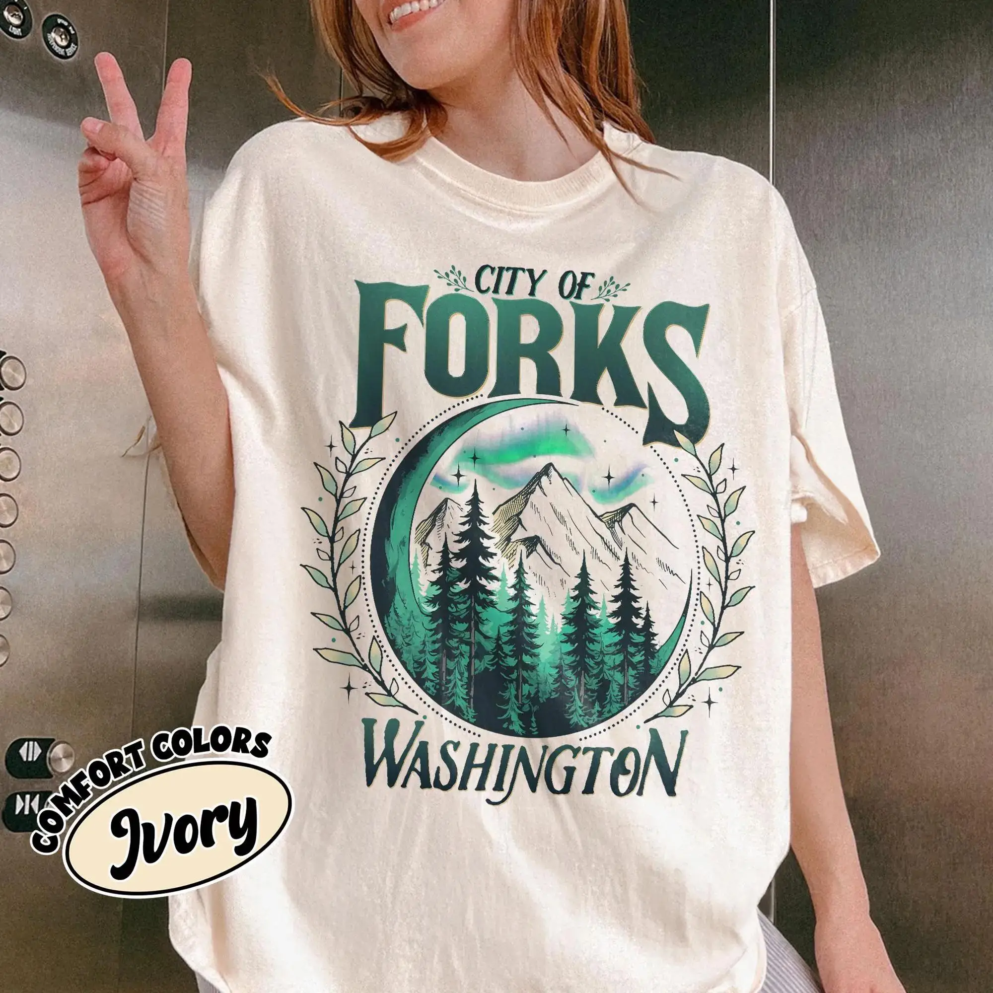 Twilight City of Forks Tee, Washington Shirt, Halloween Twilight Tee, New Moon & Rainforest Inspired Shirt