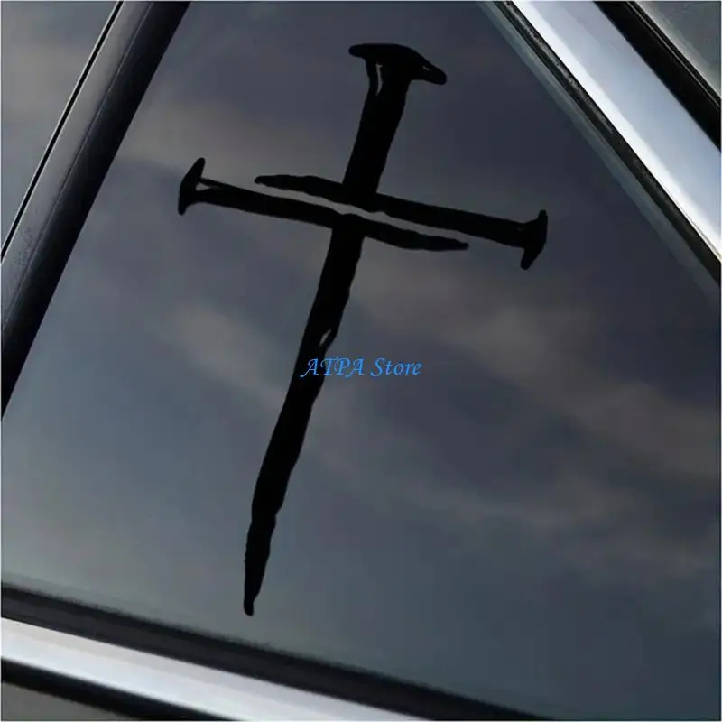 

U13C Religious Crossing Sticker Weather Resistant Vehicle Sticker for Trucks & window