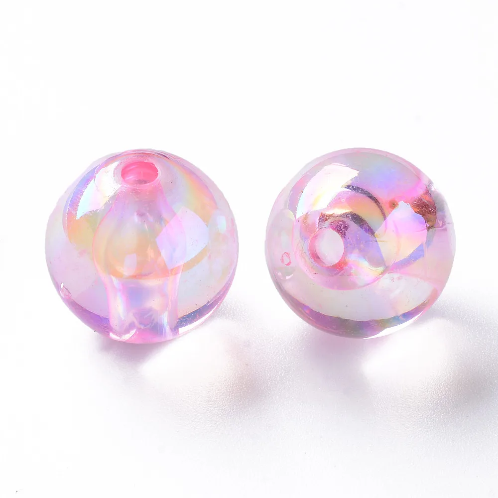 PandaHall 220 Stück AB-beschichtete transparente Acryl-Rundperlen, 16mm Mehrfarbige Schillernde Oberfläche für DIY Armband Schmuck Basteln – Detail 31
