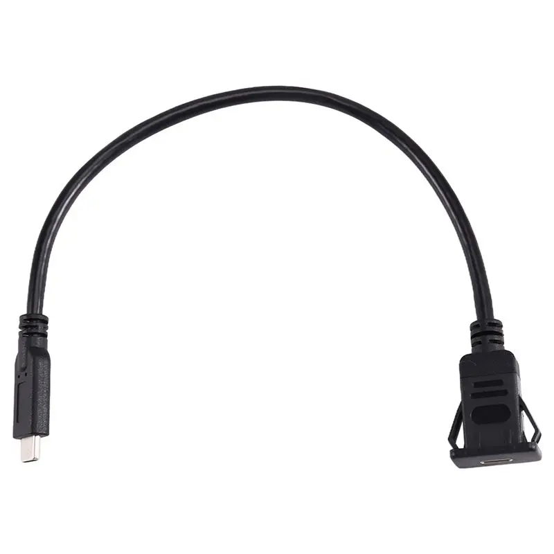 M07K-Square Flush Mount 10Gbps USB Type C 3.1 USB C Male To Female Snap-In Panel Mount Extension Cable For Car Truck