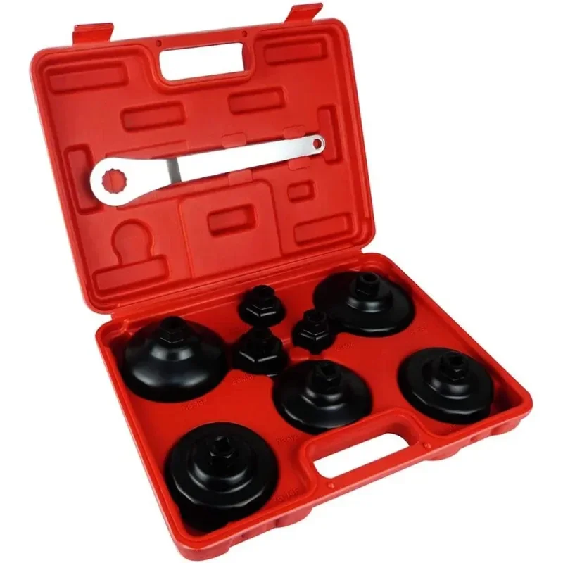 9pc Oil Filter Cap Wrench Tool Kit 27mm 32mm 36mm 74mm 75.6mm 76m 86mm 93mm For BMW  Mercedes Benz VW Audi Mazda Porsche