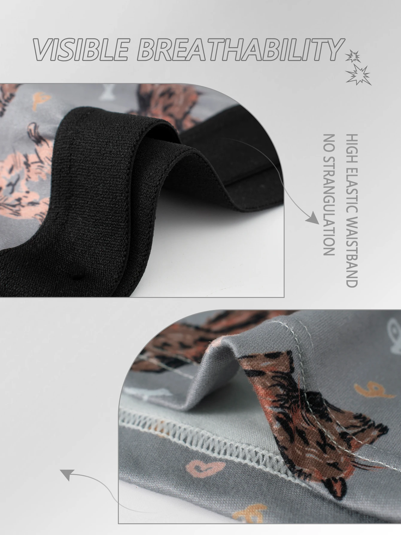 لطيف القط طباعة الرجال زوج واحد من السراويل الداخلية الأزياء الديناميكية الملاكم السراويل الساحرة عارضة الرياضة الملاكم السراويل #6