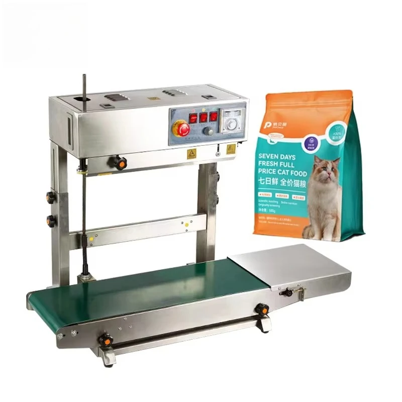 15kg Bearin Industrial Continuous Sealing Machine Easy Operation Vertical Sealer Aluminum Foil Kraft Paper Bags Wood Packaging