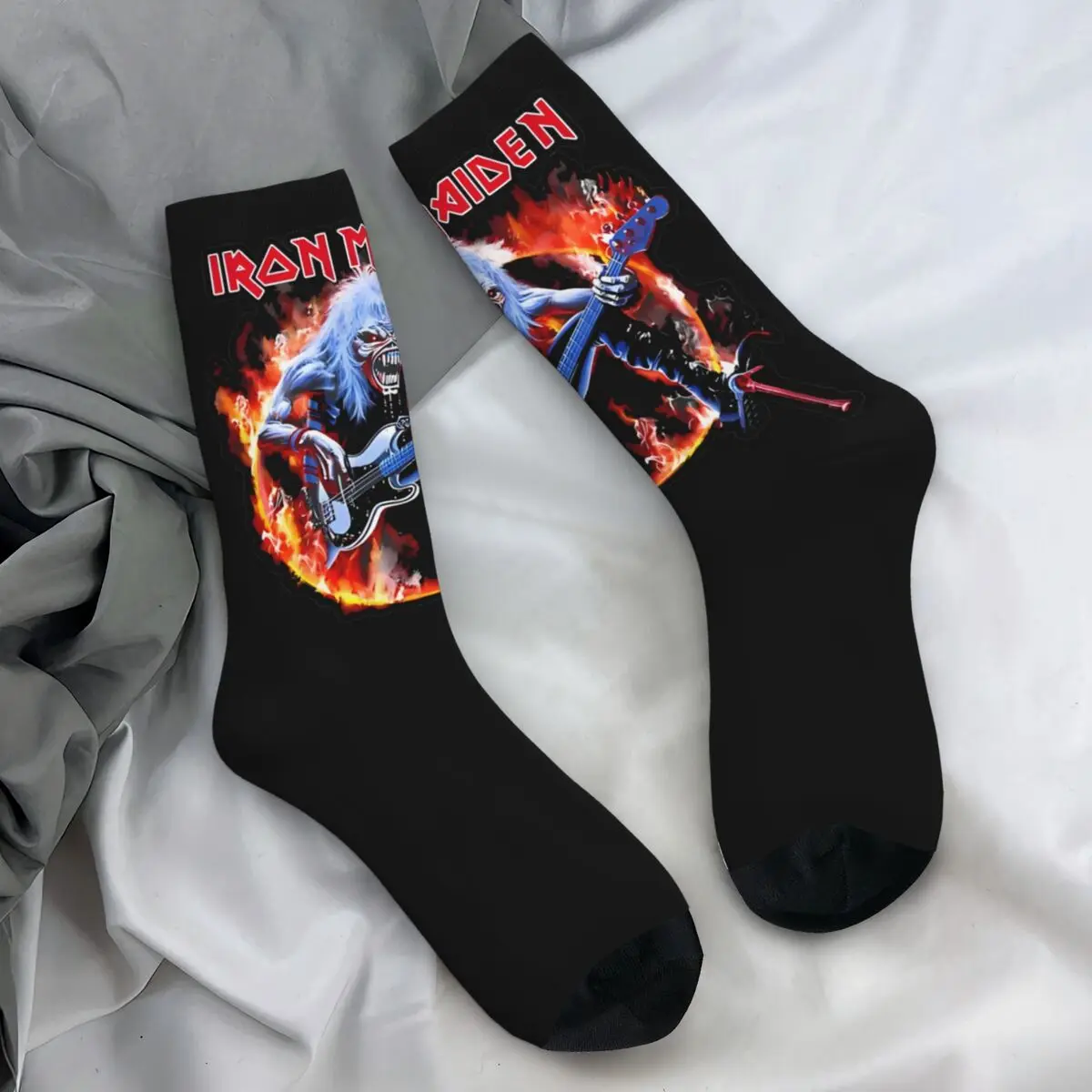 Iron Maidens Socks Autumn Stockings Vintage Men Quality Socks Printed Climbing Non-Slip Socks