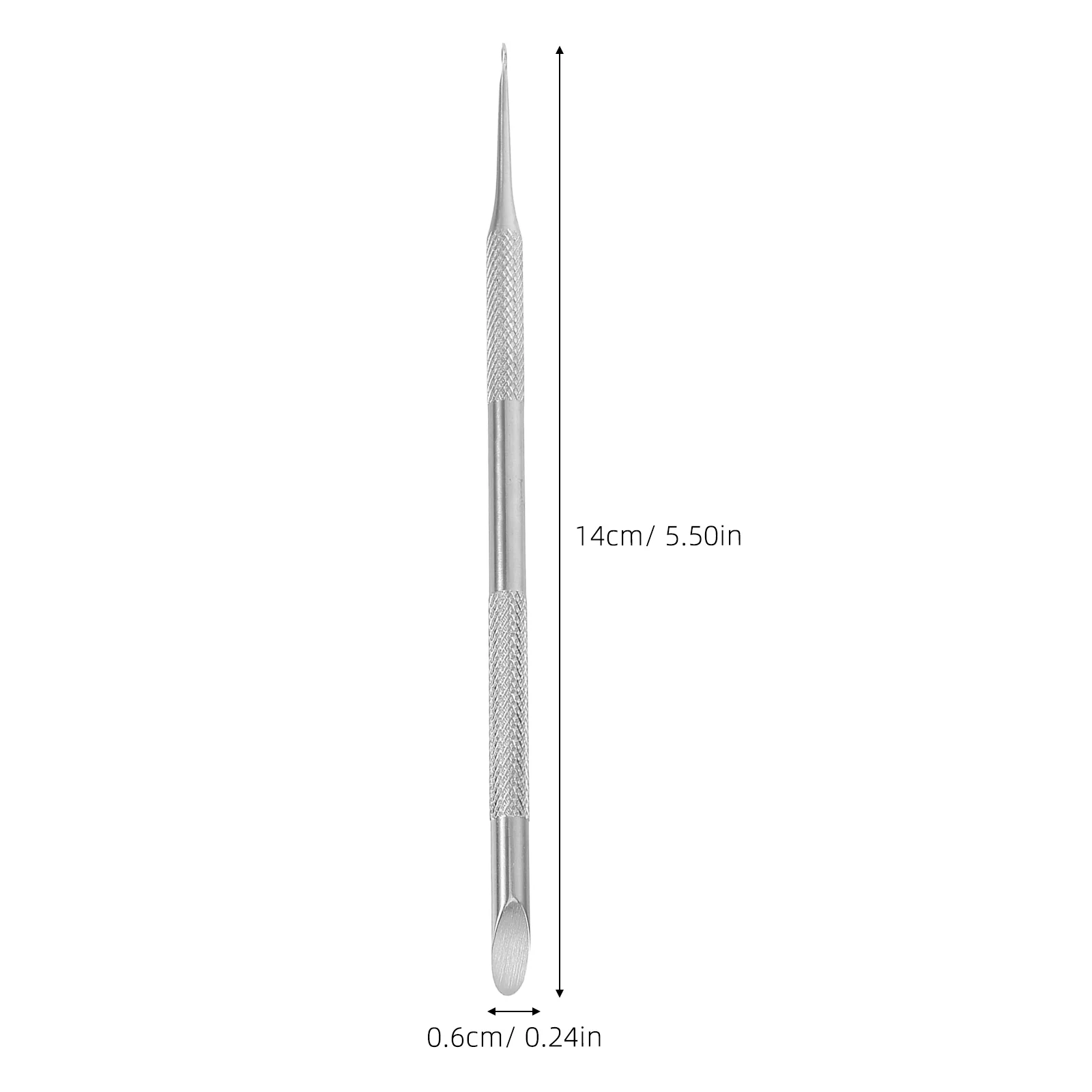 منظف انتهازي للبشرة برأس مزدوج أداة مانيكير مزيل جلدة الأظافر من الفولاذ الفضي لإزالة طلاء الجلد وتشذيب البشرة #2