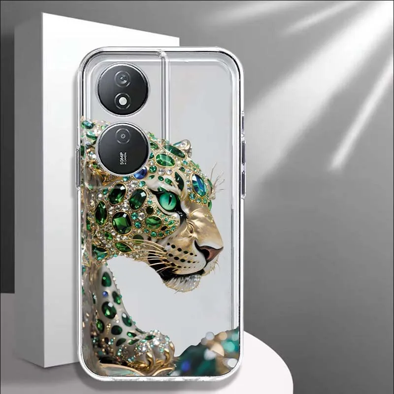 

Anime Leopard Design For Huawei Honor 80 90 100 200 400 X9C X50 9X Magic7 Magic8 Pro Lite Plus Transparent Phone Case