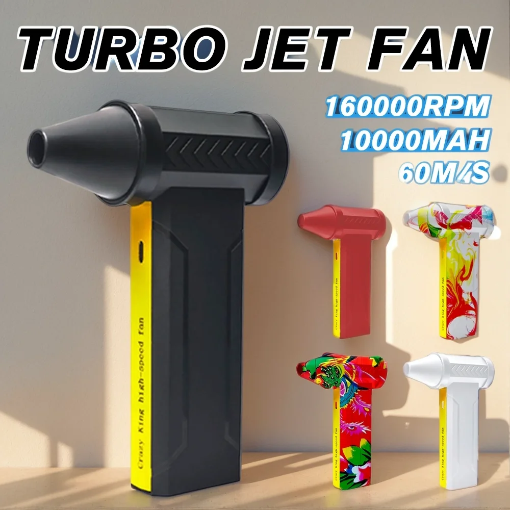 

New 160000RPM Super wind 60M/S Mini Turbo Jet Fan 10000MAHBatter Rechargeable Duct Fan Handheld Brushless Motor Violent Turbofan