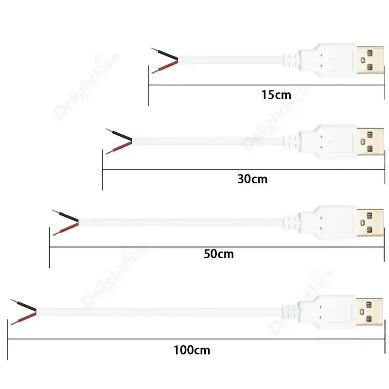 2pin USB 2.0 Power Cable DC Male Female Plug DIY Pigtail Cable For 5V 12V USB Equipment Installed DIY Replace Repair appliances
