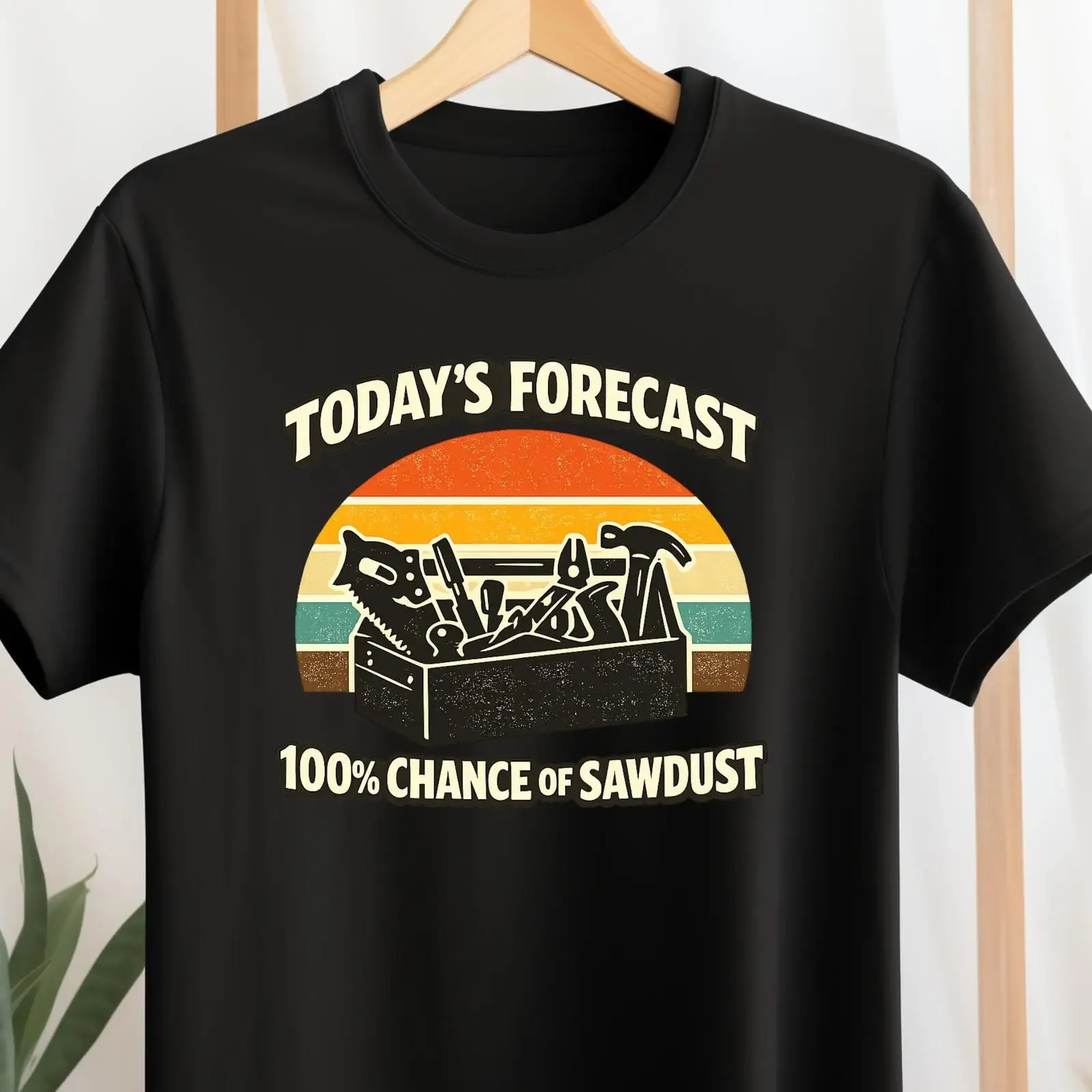 Woodworker T Shirt 100 Chance of Sawdust Vintage Toolbox for Carpenter Dad Woodshop Lover vintage Washed Comfortable Stretched