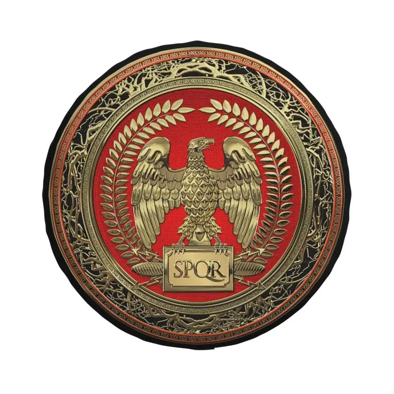 Custom Rome SPQR Gold Roman Imperial Eagle Spare Wheel Tire Cover for Prado Wrangler Jeep RV SUV Camper Vehicle Accessories