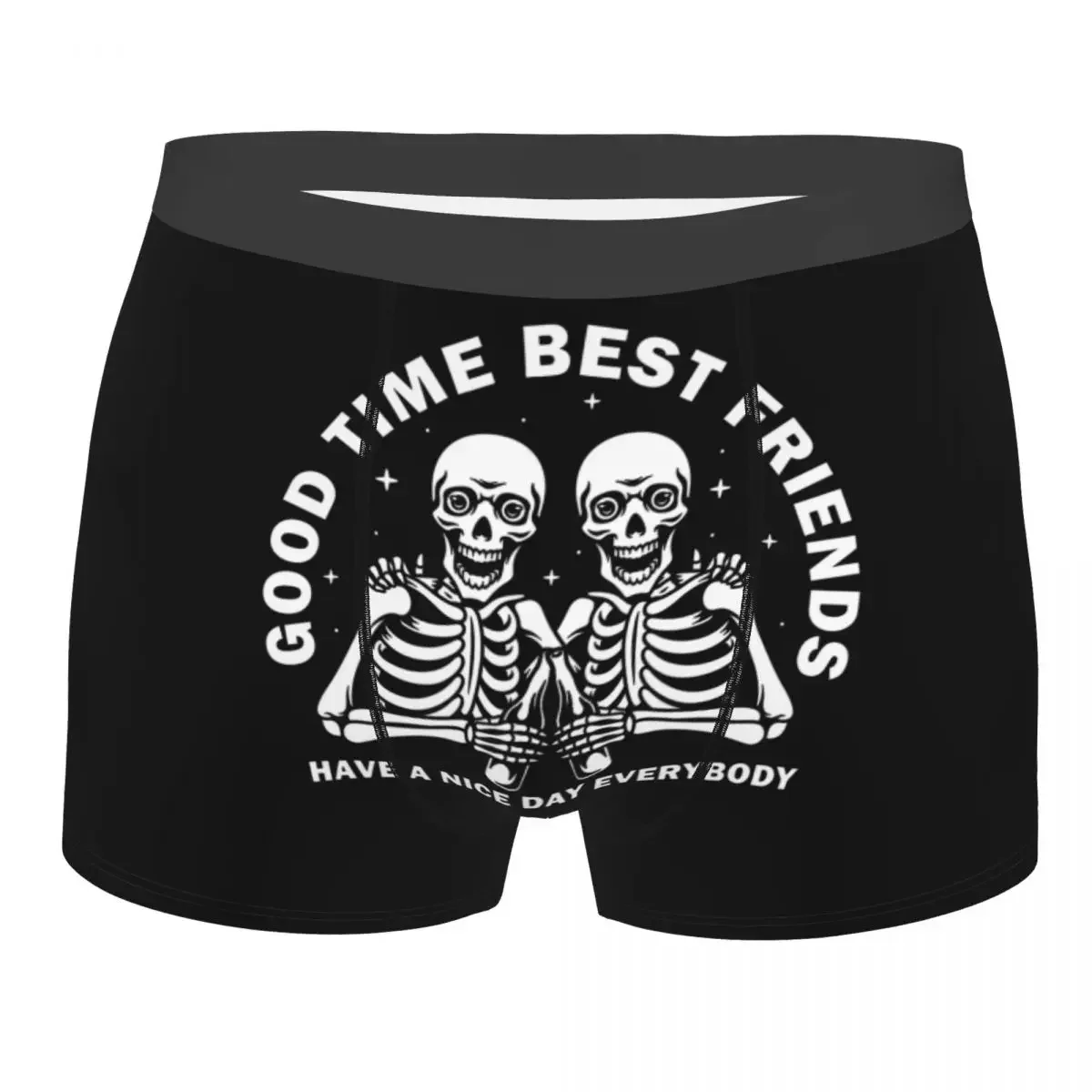 Custom Cool Best SkeletonFriends Drunk Skull Beer Boxers Shorts Panties Men's Underpants Comfortable Briefs Underwear