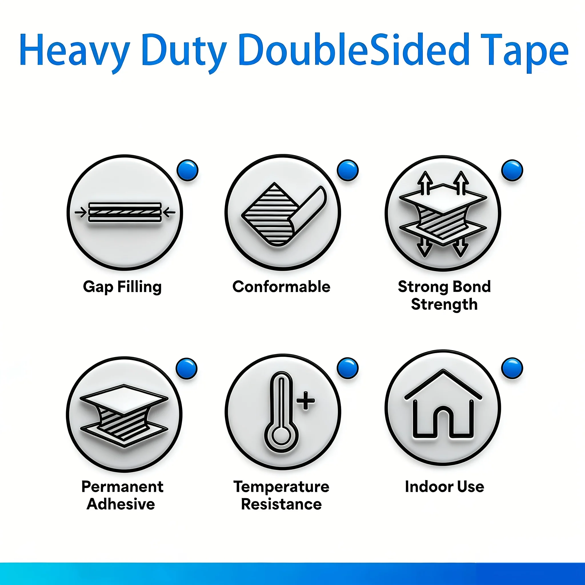 6 rollos de cinta adhesiva de  - Xfasten Woodworking Double Sided Tape reseña y precio