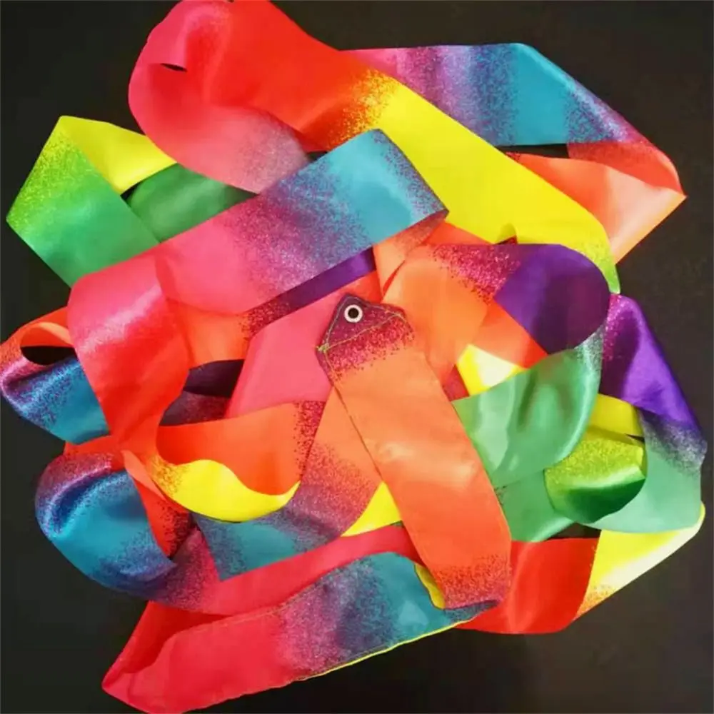 Twirling Rod Gymnastics Ribbons Gradient Colors Professional Ballet Streamer 2m 4m Rhythmic Dance Ribbon Performance Props