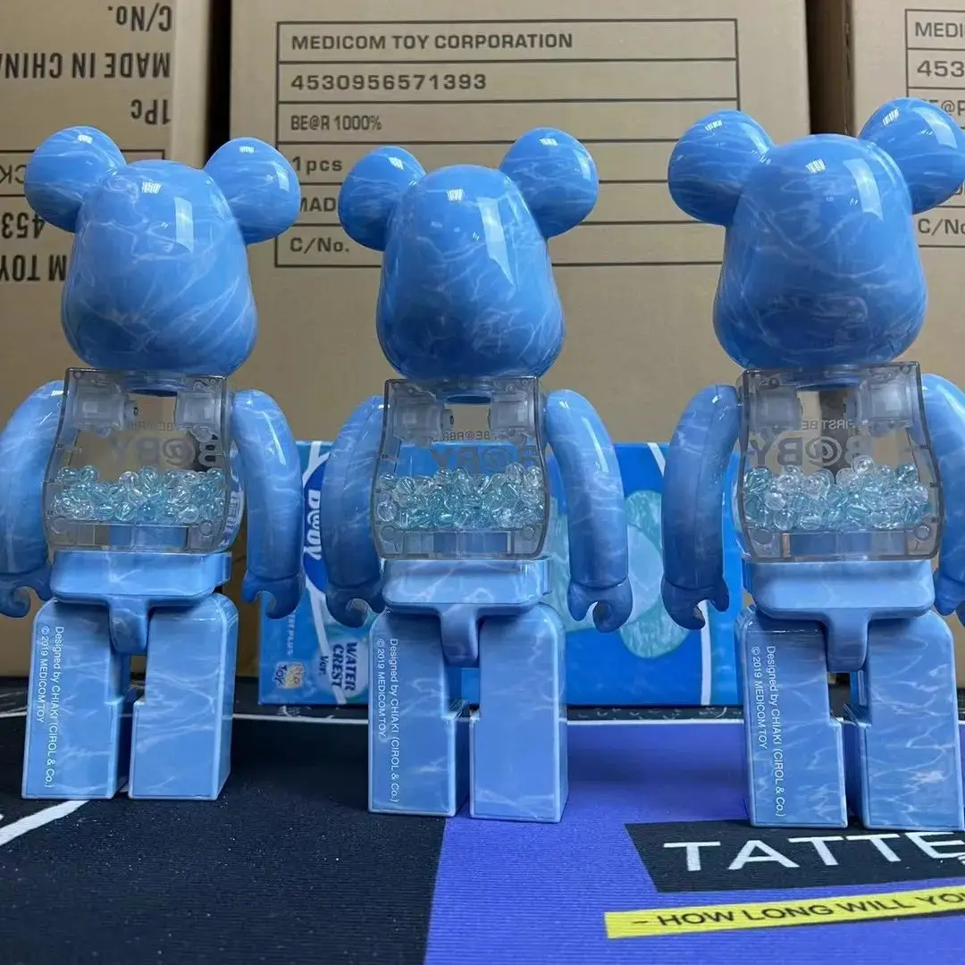 Bearbrick 400% riak air Qianqiu Beruang blok bangunan, tinggi sambungan 28cm dapat diputar, koleksi Desktop ornamen hadiah