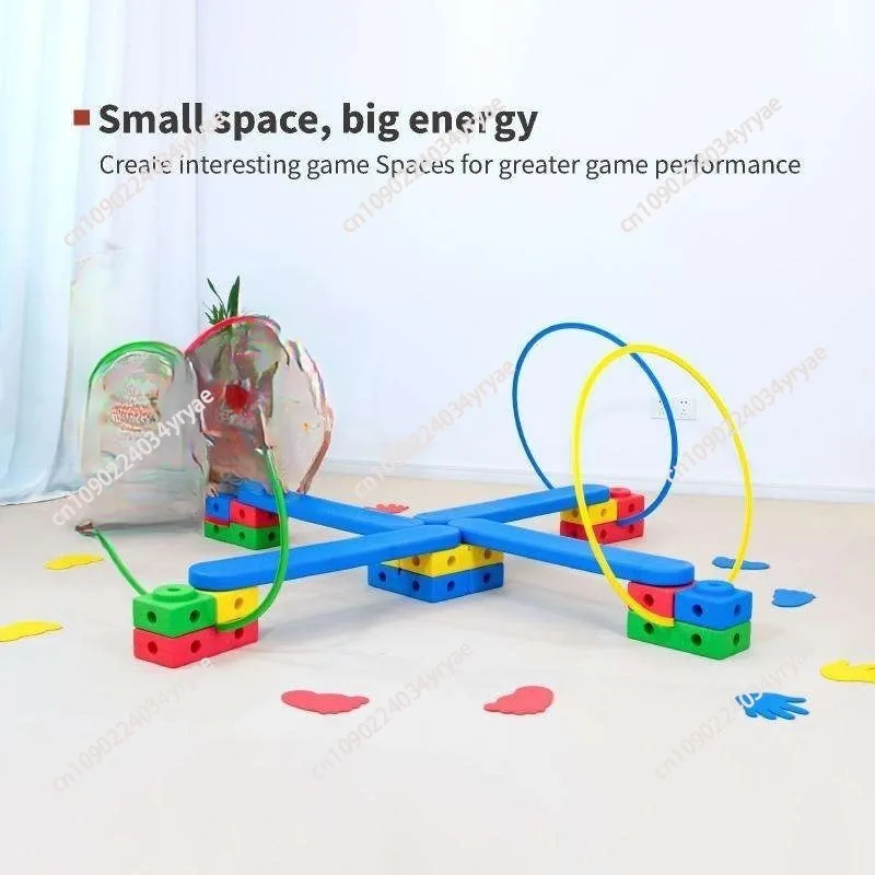 Handicap Course Training Balance and Coordination Jumping Game Combination Durable Plastic Agility Hoop Sensing Equipment