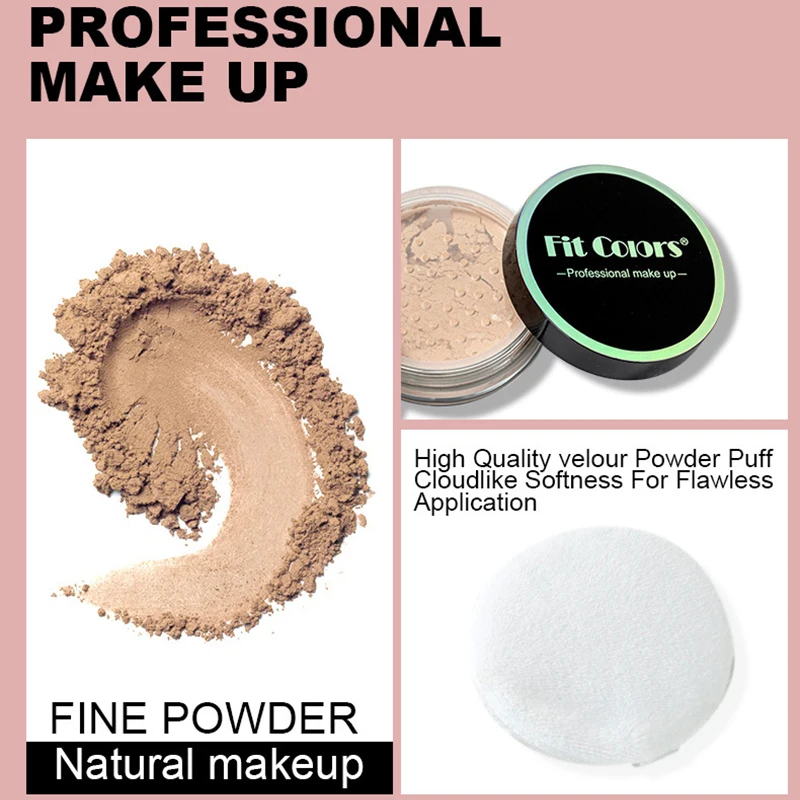 مكياج بودرة سائبة مقاومة للماء ، وجه كونسيلر ، تحكم في الزيوت ، يدوم طويلاً ، غير لامع ، خفيف ، شفاف ، 4 ألوان #4